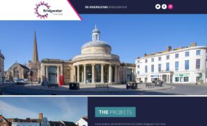 Top section of new Bridgwater Town Deal website home page